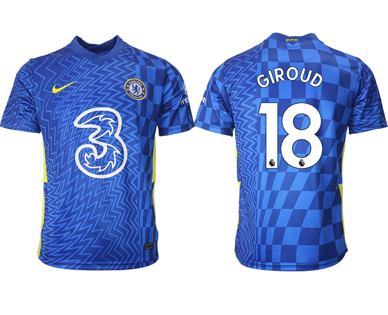 Men 2021-2022 Club Chelsea FC home aaa version blue #18 Soccer Jersey